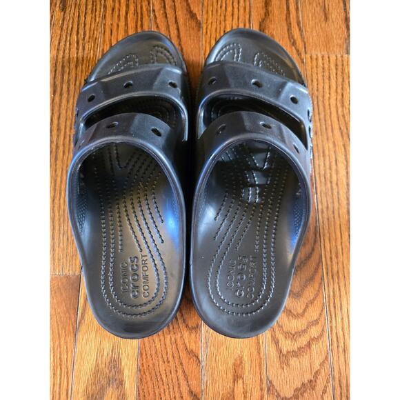 Crocs Unisex Baya Two-Strap Slide Sandals - Black Men's Size 8 Women's Size 10 - Picture 4 of 11
